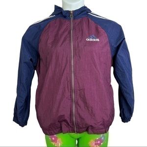 Adidas Windbreaker Hoodies Jacket Purple Sz L